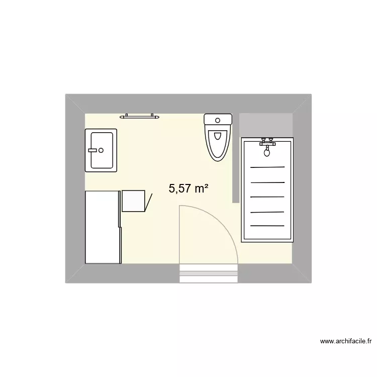 CR MME m. Plan de 1 Pièce et 6 m²