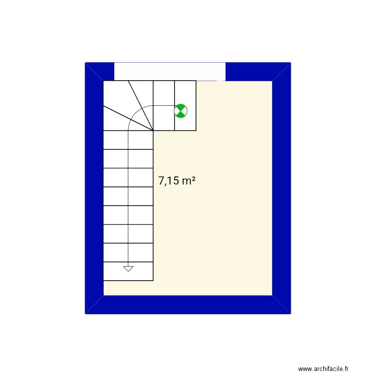 Cellier . Plan de 1 pièce et 7 m2