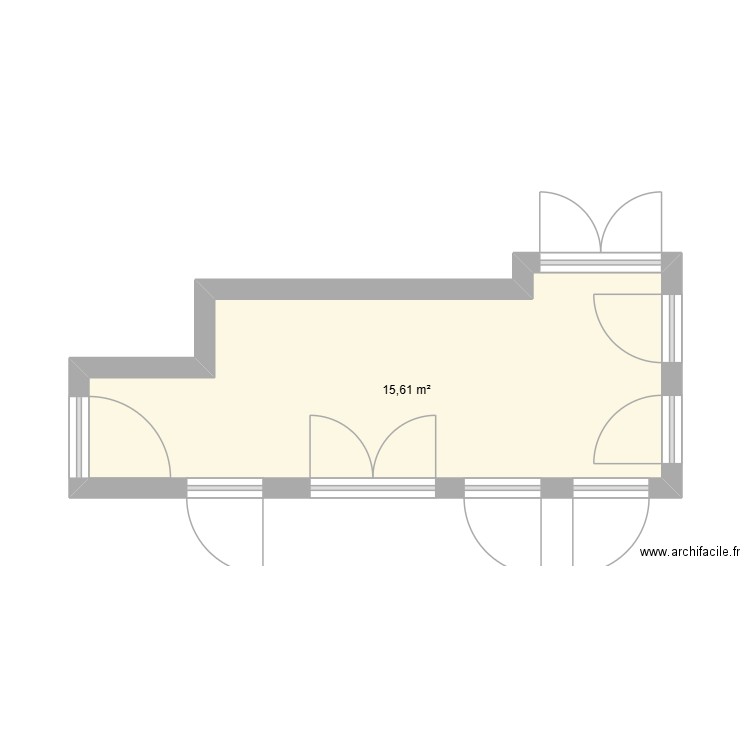 hall appartement gières. Plan de 1 pièce et 16 m2