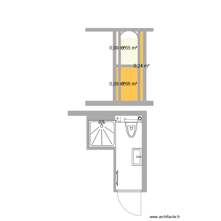 Plan Deuxième Douche. Plan de 5 et 2 m² Plan Deuxième Douche. Plan de 5 et 2 m²