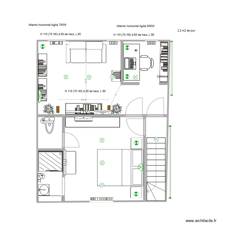 4. Salon et chambre 3 fen&ecirc;tres fauteuil parall&egrave;le fen&ecirc;tre. Plan de 0 pièce et 0 m2
