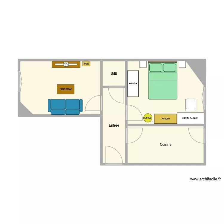 Juv 1. Plan de 5 Pièces et 39 m²