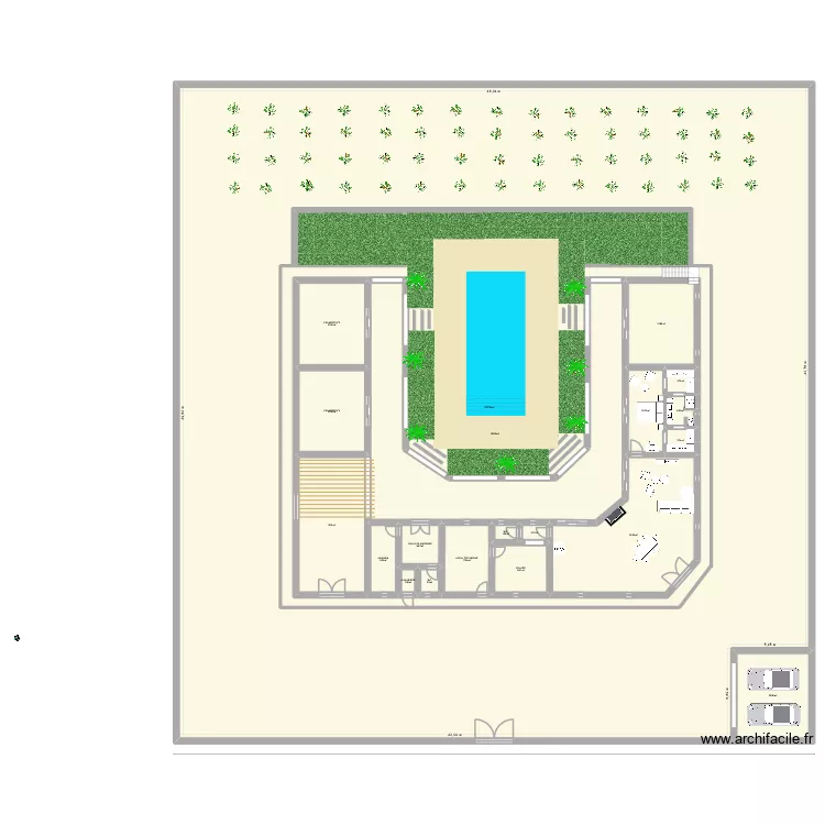 cheminee. Plan de 20  et 2835 m²