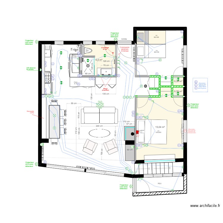 Sibony - Hennequeville RDC proposition 11 Elec. Plan de 0 pièce et 0 m2