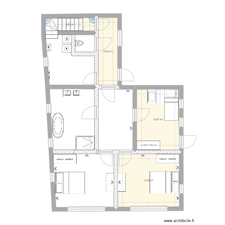 berchemstraat 22 verbouwing achter. Plan de 4 pièces et 32 m2