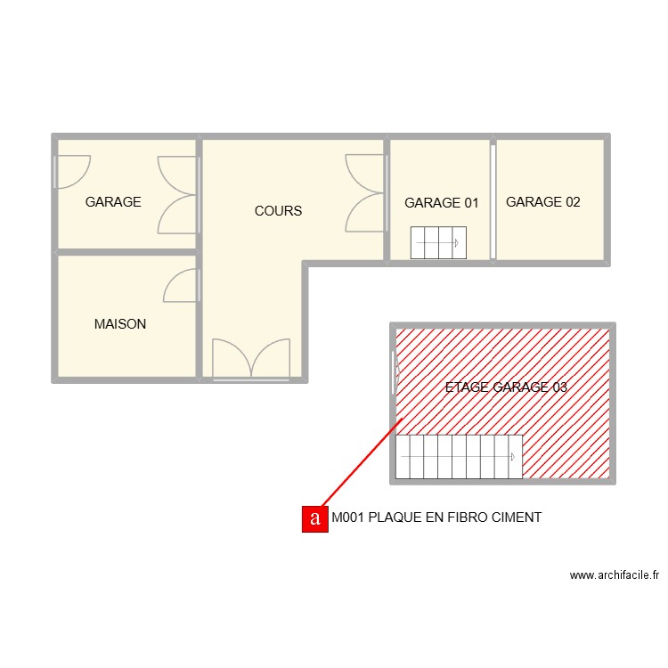 MILHAUD COUR ET GARAGE. Plan de 6 pièces et 41 m2