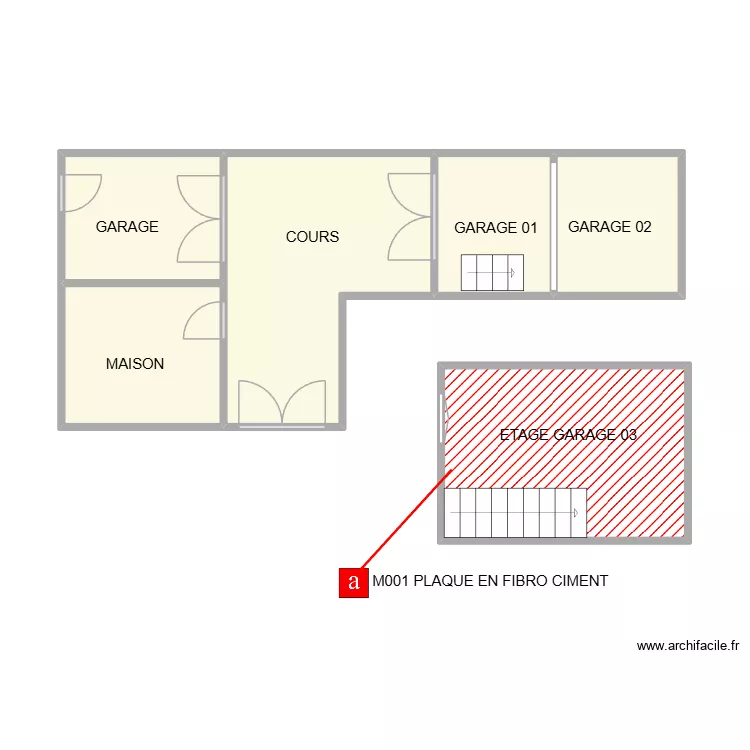 MILHAUD COUR ET GARAGE. Plan de 