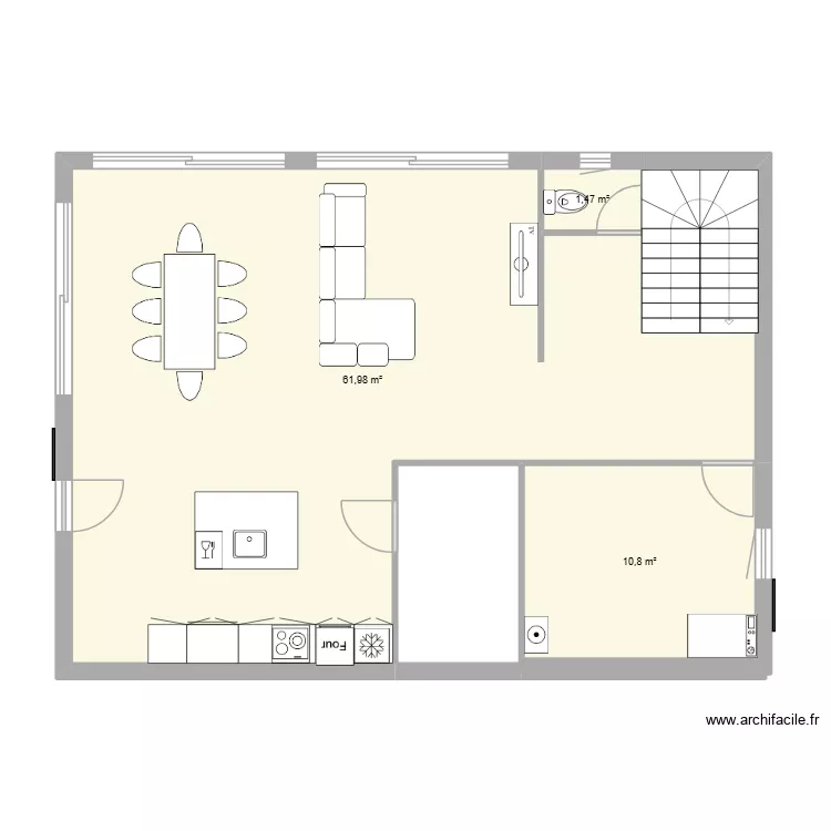 rdc maison. Plan de 3 et 74 m² rdc maison. Plan de 3 et 74 m²