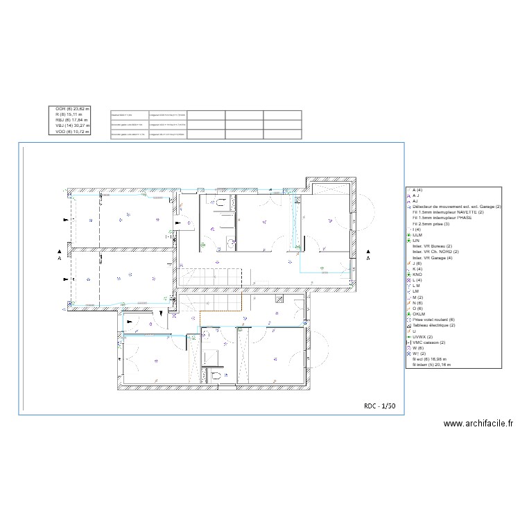 RDC - ECLAIRAGE CABLAGE. Plan de 0 pièce et 0 m2