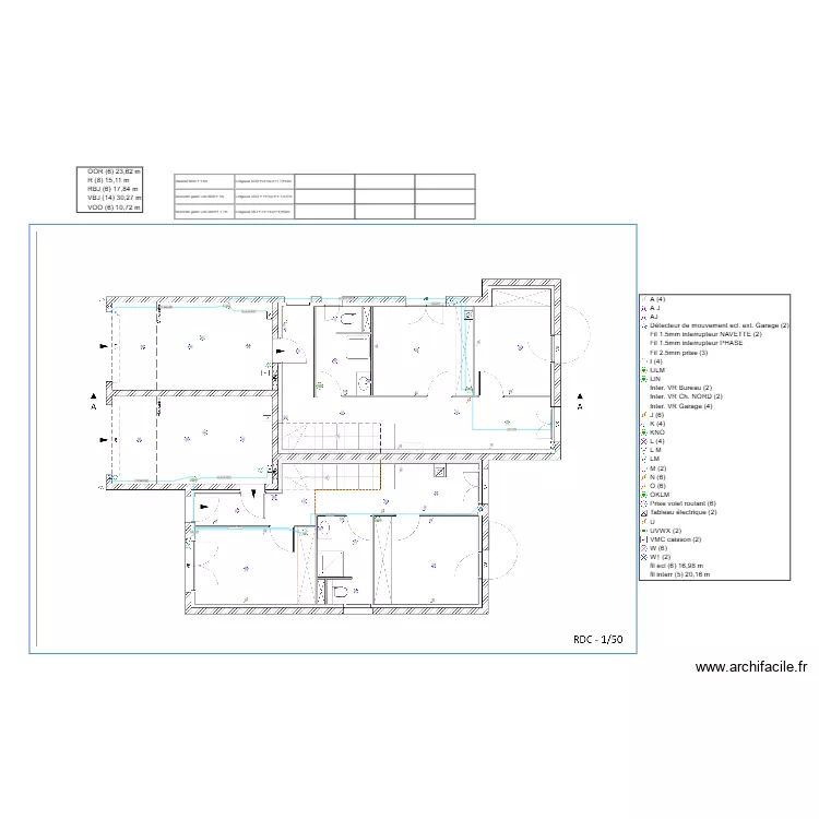 RDC - ECLAIRAGE CABLAGE. Plan de RDC - ECLAIRAGE CABLAGE. Plan de