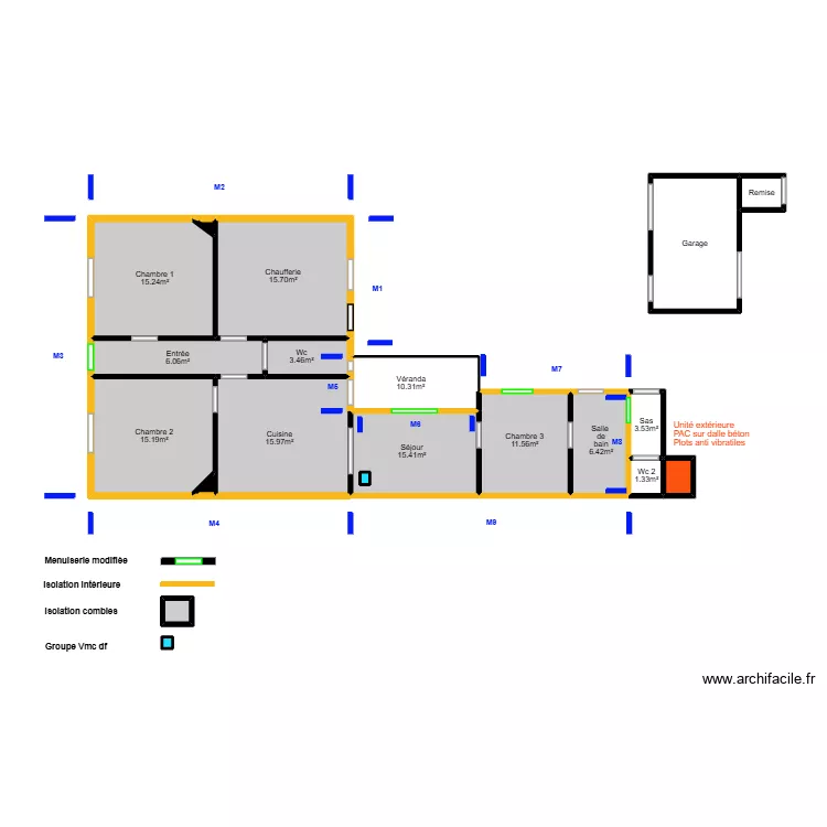 Bernard lile d yeu mesurage. Plan de 20  et 62 m²