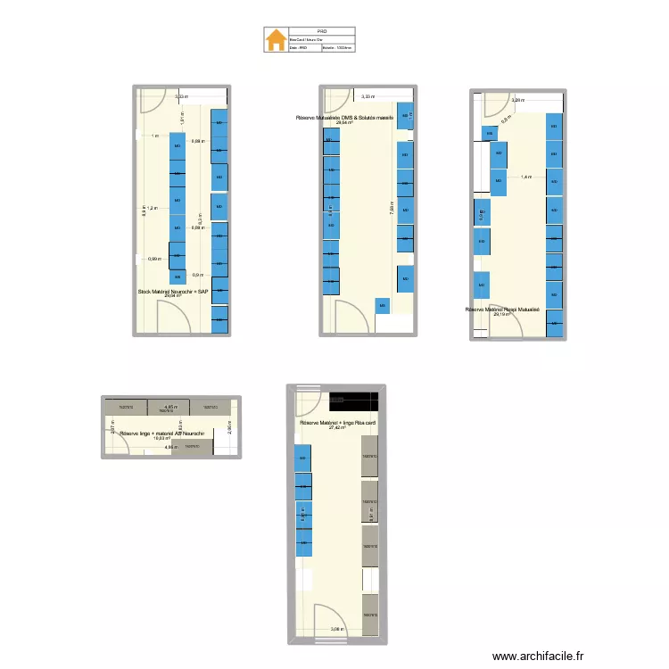 Réa Card / Réa Neuro Chir. Plan de 5 et 126 m² Réa Card / Réa Neuro Chir. Plan de 5 et 126 m²