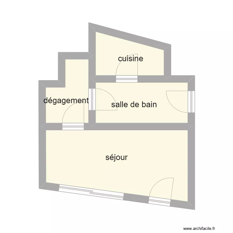 0844. Plan de 4 pièces et 23 m²