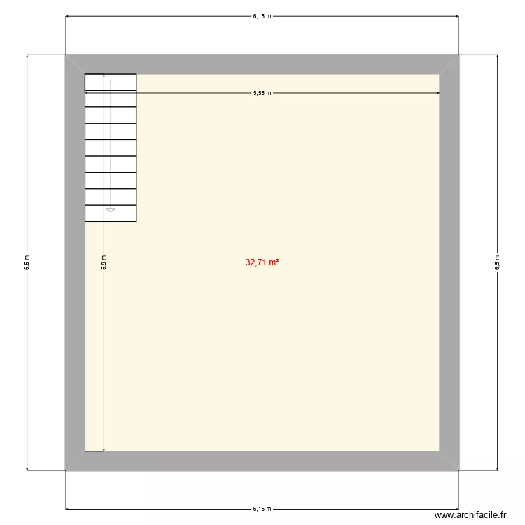 Pool house - étage 1 chb - avec étage - sans toiture - solution 1. Plan de Pool house - étage 1 chb - avec étage - sans toiture - solution 1. Plan de