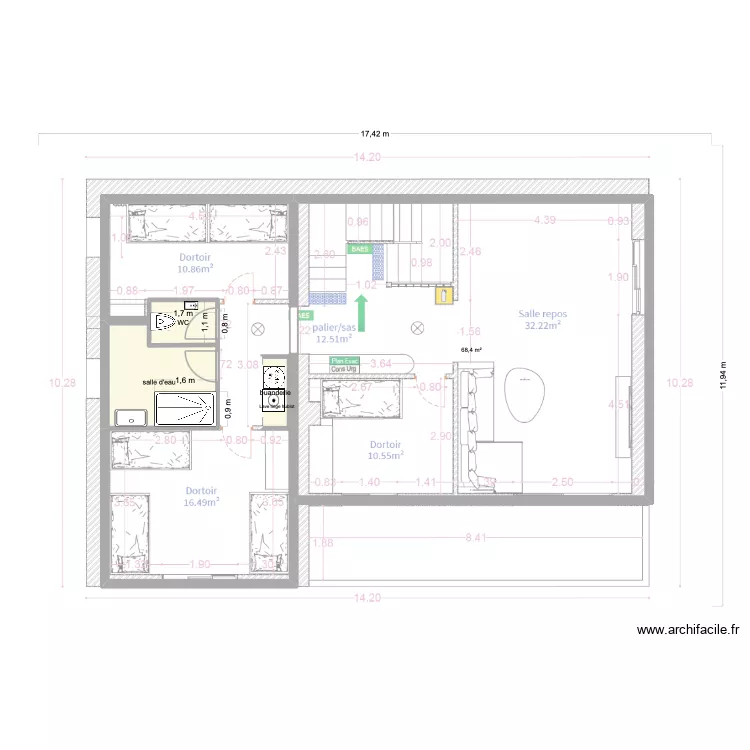 MDJ R+1. Plan de 5 Pièces et 114 m² MDJ R+1. Plan de 5 Pièces et 114 m²