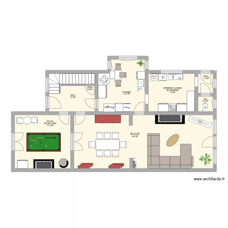 RDC HAMBURSIN 16. Plan de 7  et 98 m²