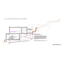 COUPE SUD-OUEST_ NORD-EST janv 2025- Puit drainage est ; cuvelage int&eacute;rieur