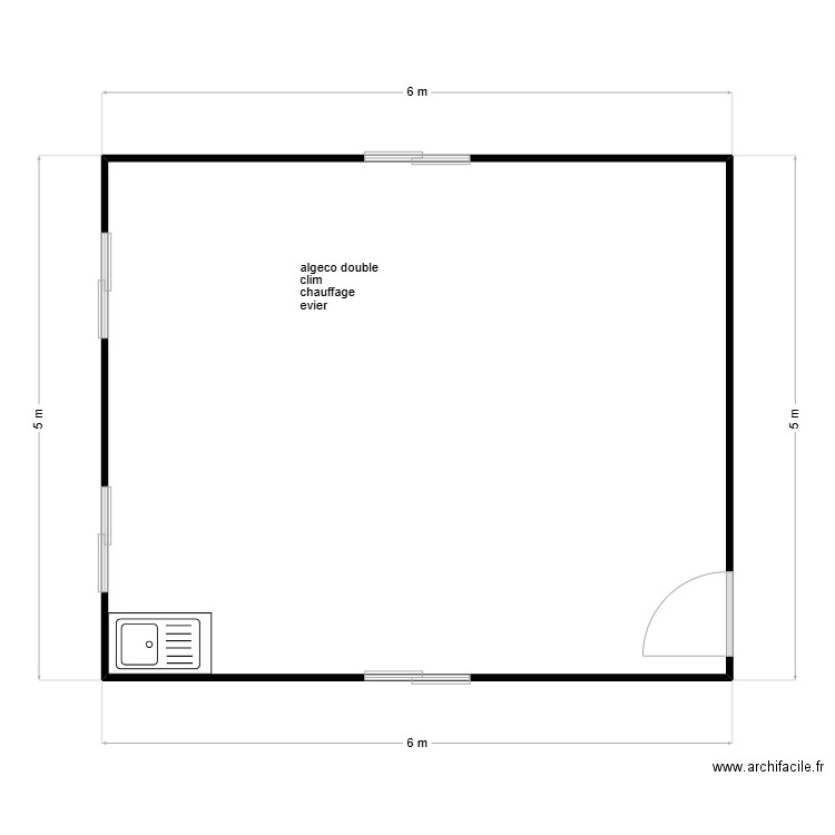 salle de pause. Plan de 1 pièce et 29 m2
