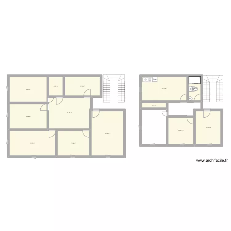 maison 2er etage. Plan de 13 et 153 m² maison 2er etage. Plan de 13 et 153 m²