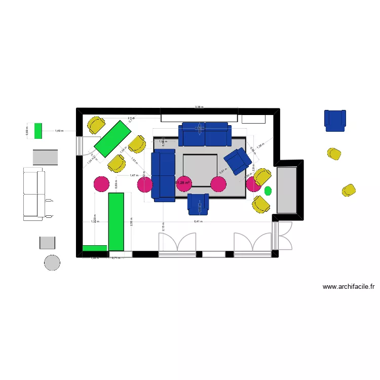 entree marssac ddd. Plan de 1  et 51 m²