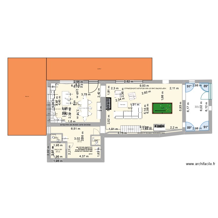 GRANGE PROJET AVEC HAUT VENT. Plan de 16 pièces et 270 m2