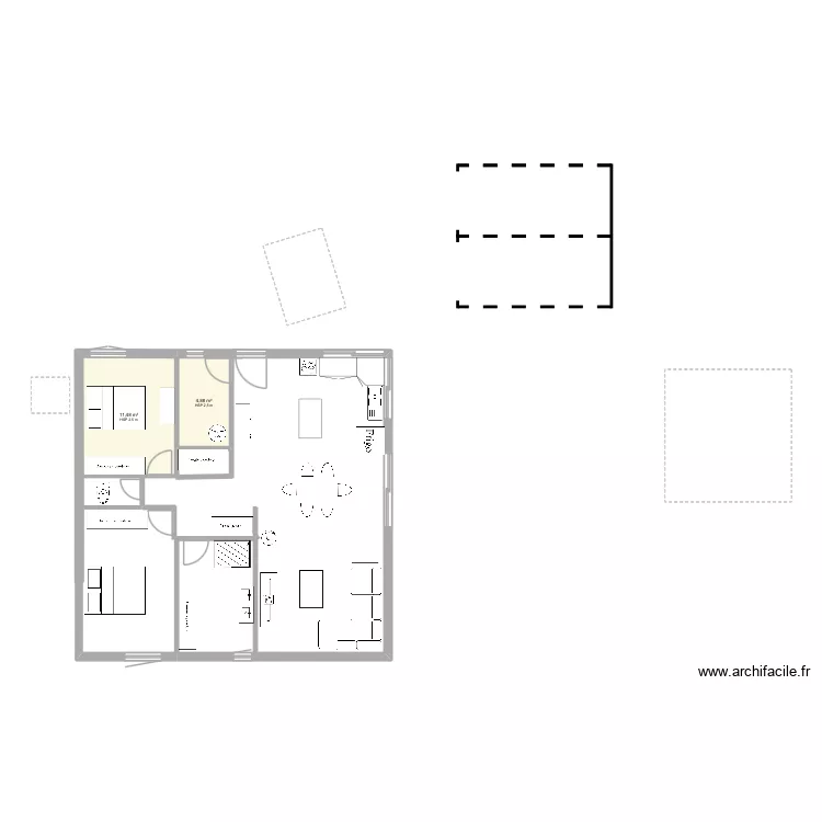 Plan2. Plan de 2  et 16 m²
