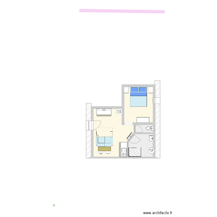 MM Perle Marine Studio 3. Plan de 4 pièces et 30 m2