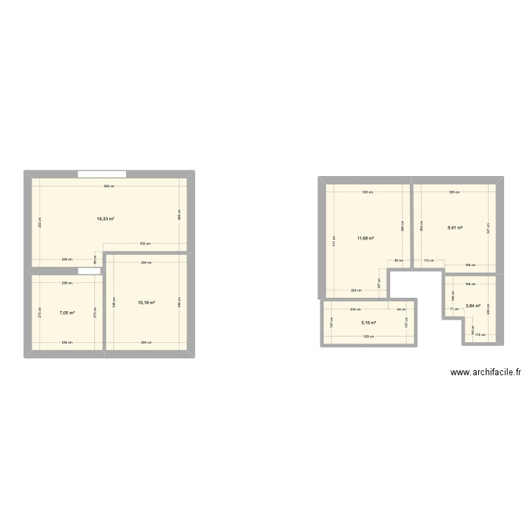 Laval v2. Plan de 7 pièces et 64 m2