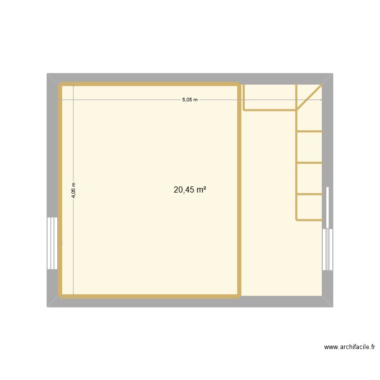 jerem. Plan de 1 pièce et 20 m2