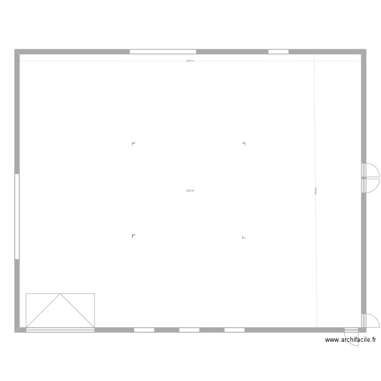 Projet STD Base. Plan de 1 pièce et 320 m2