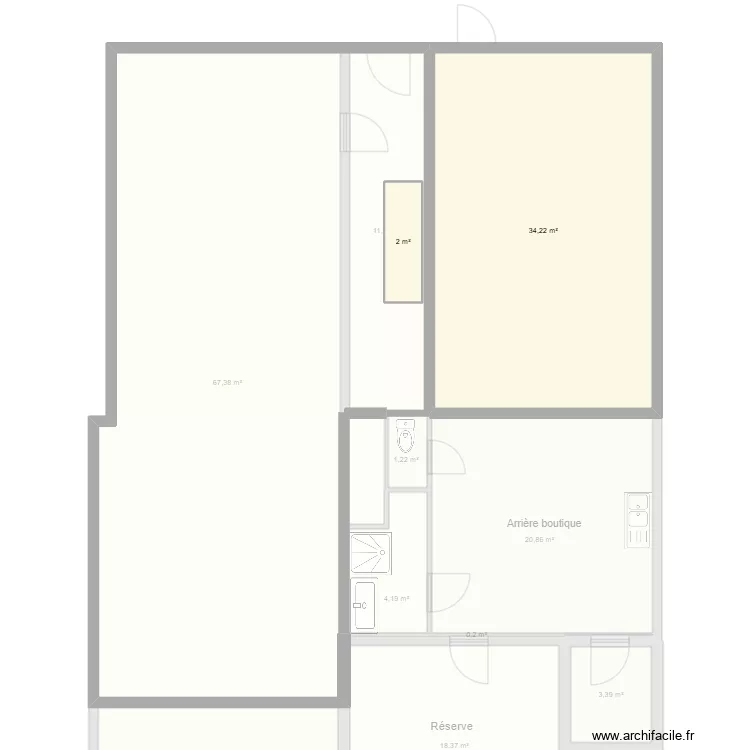 pougy. Plan de 13  et 216 m²