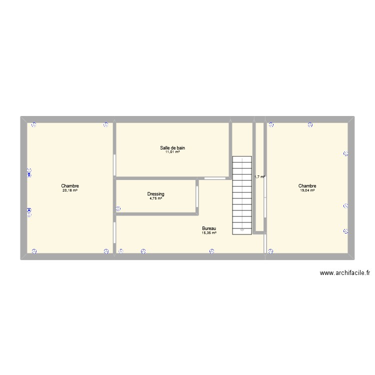 vaccaro 2. Plan de 6 pièces et 72 m2