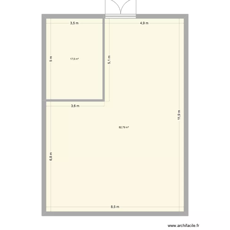 Fournil de Camille. Plan de 2  et 100 m²