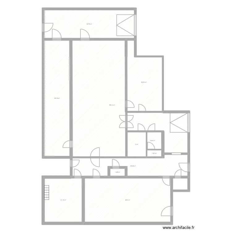 Boulangerie. Plan de 11 Pièces et 303 m²
