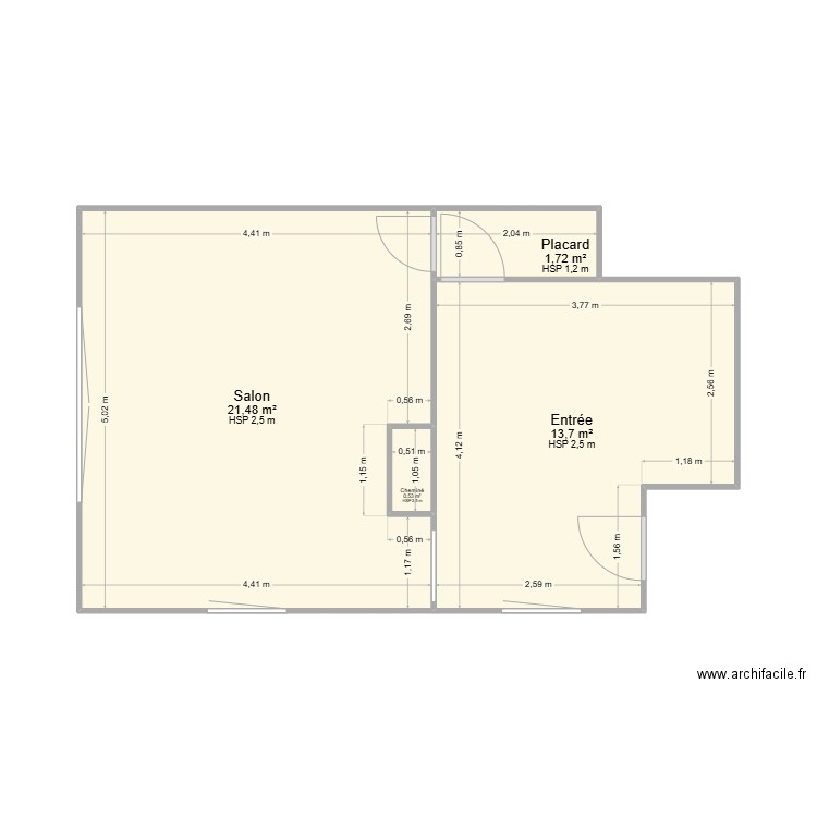 Robinet. Plan de 4 pièces et 37 m2