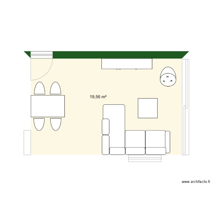 appart. Plan de 1 pièce et 20 m2