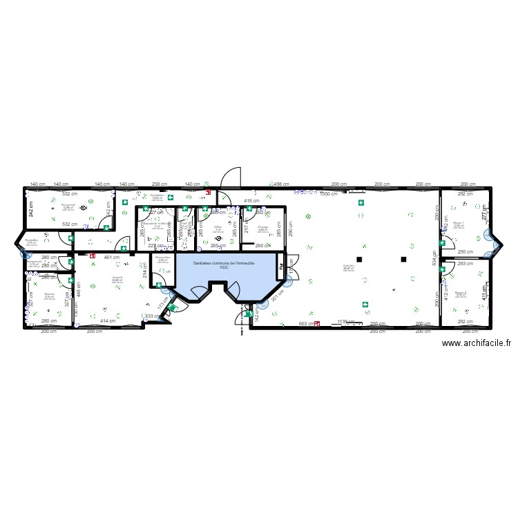 St Michel/Orge 29 Rosières - Plan Electrique. Plan de 16 pièces et 217 m2