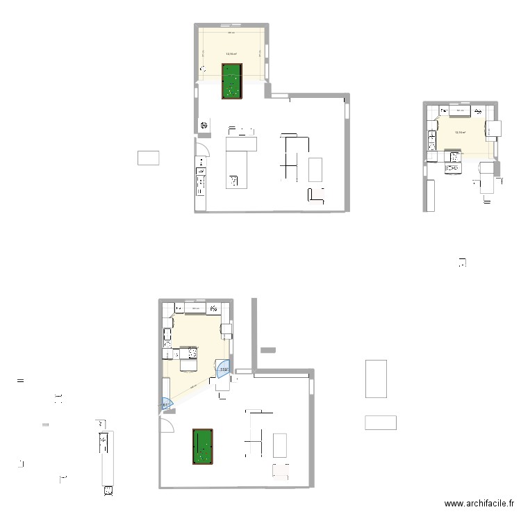 Cuisine 4. Plan de 3 pièces et 44 m2