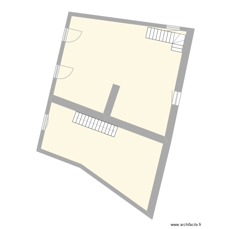 Mey N1 vide. Plan de 2 pièces et 93 m2