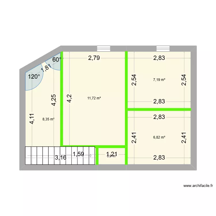 plan projet cloisonnement. Plan de 5 Pièces et 35 m² plan projet cloisonnement. Plan de 5 Pièces et 35 m²