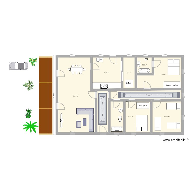 BAW PLAN. Plan de 8 pièces et 117 m2