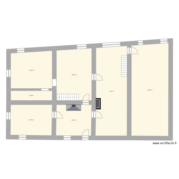 GREMI RDC. Plan de 7 pièces et 182 m2