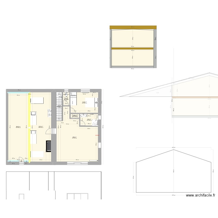 Gite esquisse APS V6. Plan de 27 pièces et 358 m2