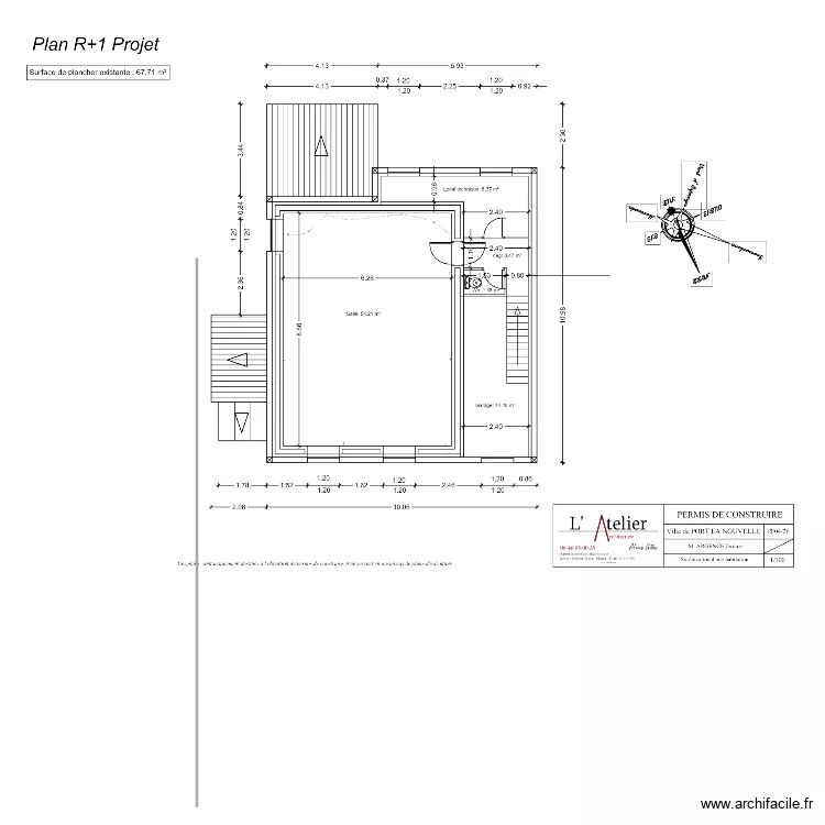 Argence. Plan de 1  et 1939 m²