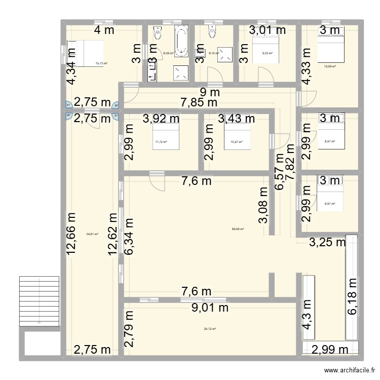 PLAN MAISON. Plan de 12 pièces et 239 m2