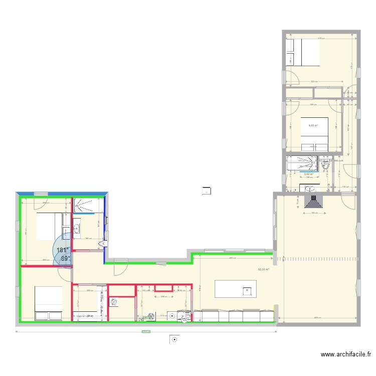 Plan meublé Staudre. Plan de 15 pièces et 138 m2