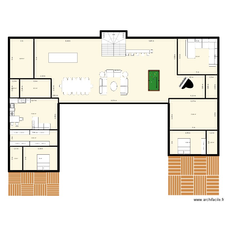 New Layan. Plan de 12 pièces et 297 m2