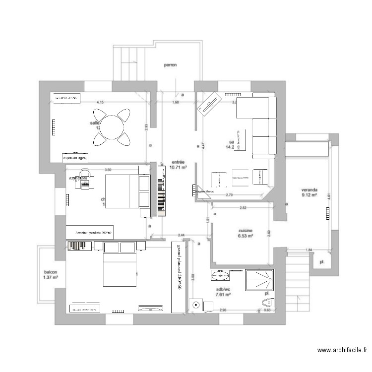 maison bleue rdc v1. Plan de 0 pièce et 0 m2