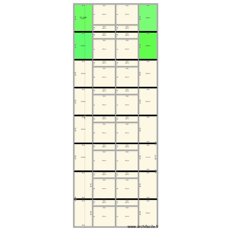 2025 16 ch piscine 4. Plan de 45 pièces et 1058 m2