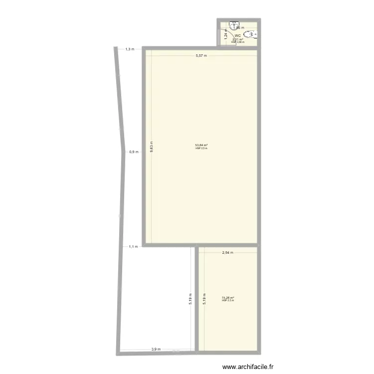 Casa_Barra. Plan de 3  et 71 m²